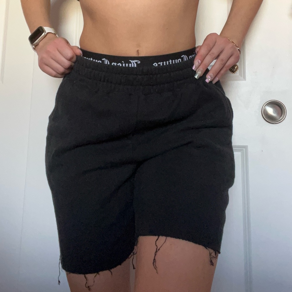 FOREVER 21 Long Fleece Drawstring Shorts